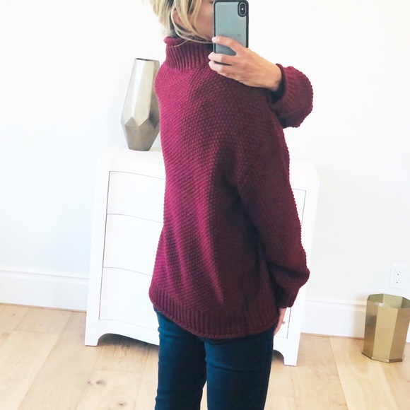 SONOMA Wine Red Pullover Loose Sweater - Picture 7 of 9